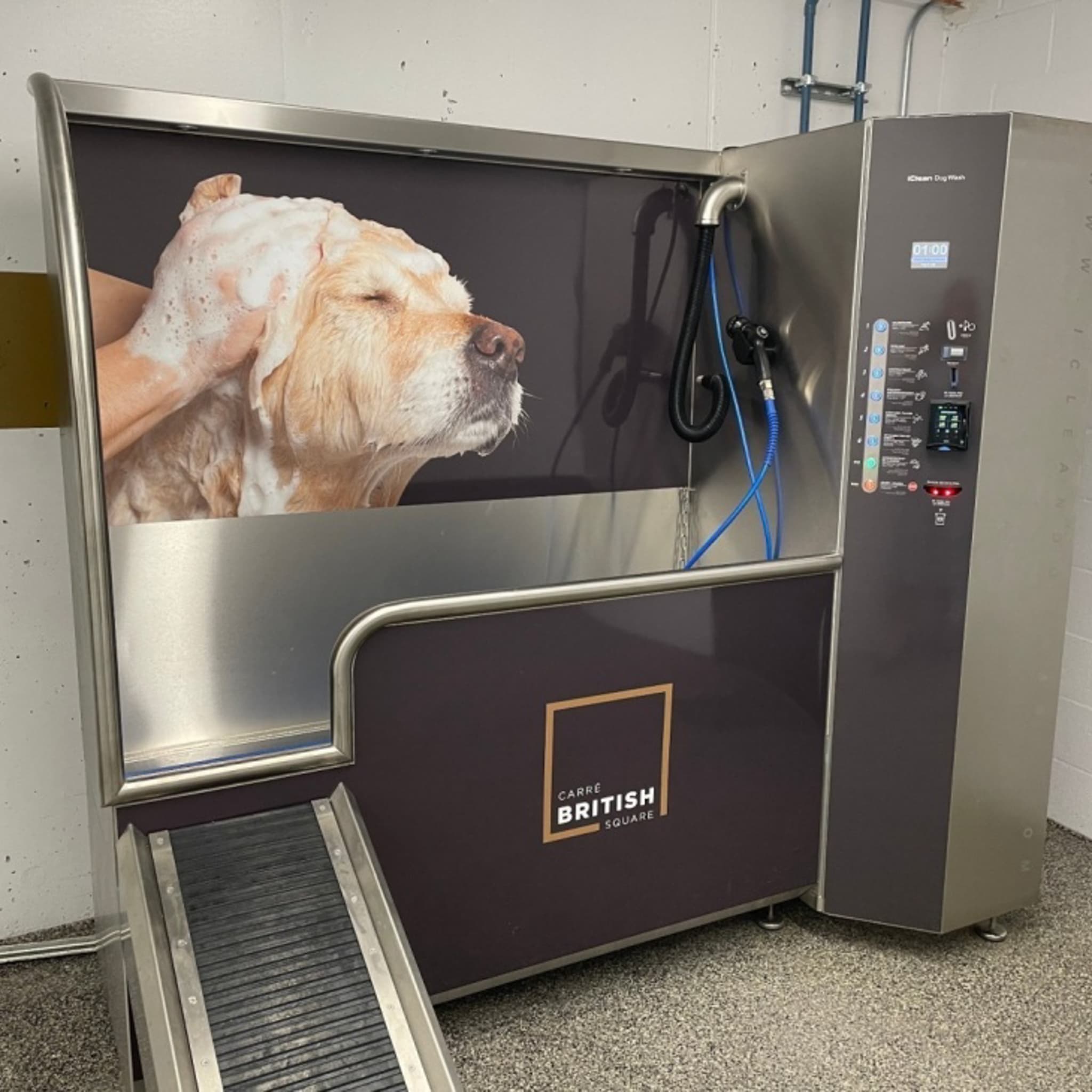 Pet wash station at the British Square